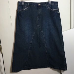 Cato Denim Midi Skirt SZ 16 no slits, 5 pocket